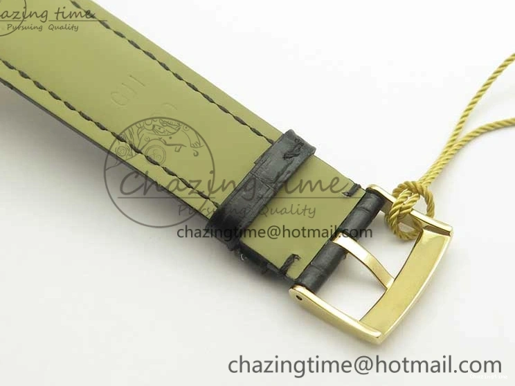 0419 De Ville YG MKF 1:1 Best Edition Silver Dial Diamonds Markers on Black Leather Strap MIYOTA 9015 V Flexible 8046